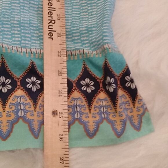 J.Jill| Printed Lace Front Tunic Blouse‎ - Picture 8 of 8